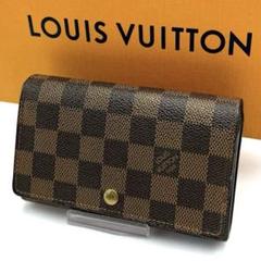 美品ルイヴィトン ポルトフォイユ トレゾール 財布 L字ファスナ ダミエ
