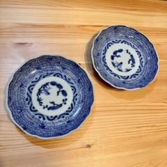 196　古伊万里染付幾何学文様6寸皿　無傷美品　江戸中期 196 古伊万里染付幾何学文様6寸皿 無傷美品 江戸中期
