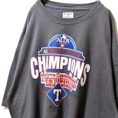 MLBテキサスレンジャーズ ロゴ Tシャツ グレー 灰色 2XL 古着