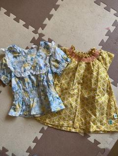 まとめ売り　花柄フリル半袖シャツ コトリ　90cm 95cm