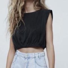 ZARA ザラ 肩パッド入り クロップド丈 トップス XS - メルカリ