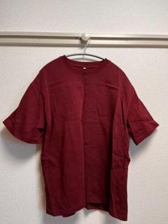 バーガンディxワインレッド 重厚コットン 半袖Tシャツ Mサイズ