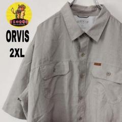 USA古着 ORVIS 半袖ボタンシャツ2XL ライトグレー - メルカリ