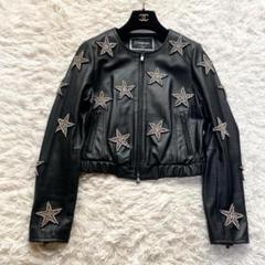 激レア✨ ダイアグラム スタービジュー レザー ノーカラージャケット 黒 36 激レア✨ ダイアグラム スタービジュー レザー ノーカラー