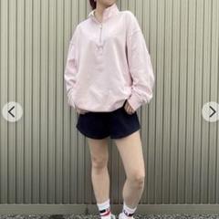 ま*ぴ様 GAP ハーフジップトレーナー　ピンク　L size ま*ぴ様 GAP ハーフジップトレーナーピンクL size