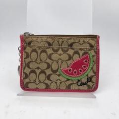 COACH スイカ柄 コインケース ほぼ新品 箱付き COACH コインケース スイカ柄 黒在庫 処分