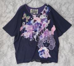 スカラー　シフォン切り替えプルオーバー　異素材ミックス