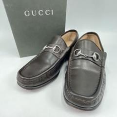 GUCCI グッチ ホースビットローファー 37 ブラウン レザー