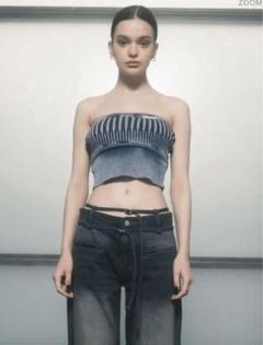 melt the lady rib tube tops チューブトップ　ブルー melt the lady rib tube tops チューブトップ