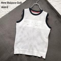 美品✨New Balance ニューバランス ゴルフウェア メッシュベスト 白2