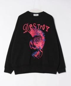 KIDILL グラフィック ブラック スウェット F モールス”ビッグシルエット刺繍スウェット（ブラック