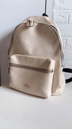 COACH ベージュ レザー リュック