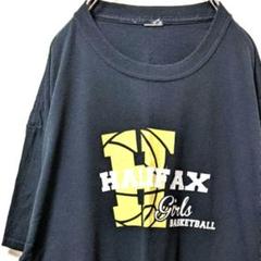 ハリファックスガールズバスケットボール ロゴ Tシャツ ブラック 黒色 古着