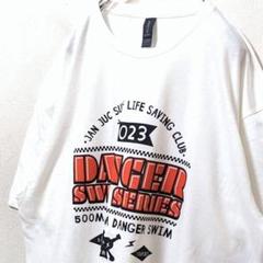 ギルダン ダンサースウィムシリーズ ロゴ Tシャツ ホワイト 白 XL 古着