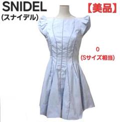 【美品】snidel(スナイデル) ひざ丈 ワンピース 水色 レース フリル