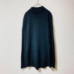 ミセス　婦人服　ハイネックニットセーター　(36)　黒　総柄　模様