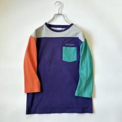 Columbia / カラーブロック　クレイジーパターン　7分袖　クルーネックT