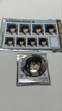 鬼滅の刃 嘴平伊之助 缶バッチ 証明写真館 セット