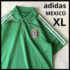 「高評価！」注目のレビュ アディダスメキシコ代表ポロシャツ 刺繍ワッペンLサイズ トップス