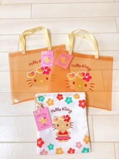 日焼けキティ♡PVCトートバッグ♡巾着♡セリア♡ダイソー