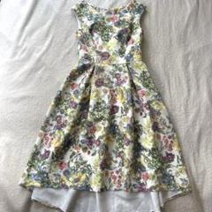 美品 エメ 花柄ロングワンピース 黄色 イエロー リボン サイズ9