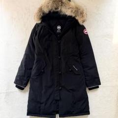 【美品】カナダグース コヨーテファー ロングダウンコート ロゴワッペン ブラックのサムネイル