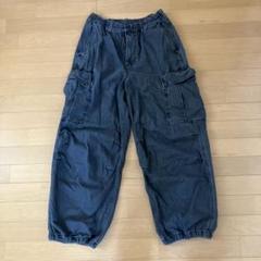 GU デニムスーパーワイドカーゴパンツ　ブラック　Sサイズ
