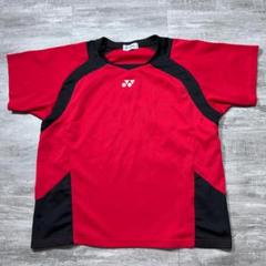 YONEX ヨネックス ゲームシャツ センターロゴ Tシャツ 赤×黒 M