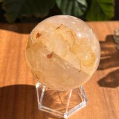 天然石スフィア 水晶ゴールデンヒラー 直径53.1mm