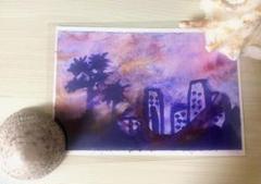 #22 storm in sg – 嵐の中のSG/ 水彩画 風景 ポストカード