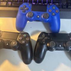 PS4 ワイヤレスコントローラー 黒 青