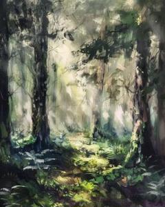 森の絵　油絵　サイズF10号　サイン付き 61ePP+lHDHL._UF350,350_QL50_.jpg