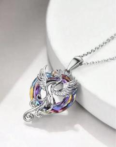 【大人気】ネックレス　フェニックス 鳳凰　オシャレ　レア　ラウンド　1134