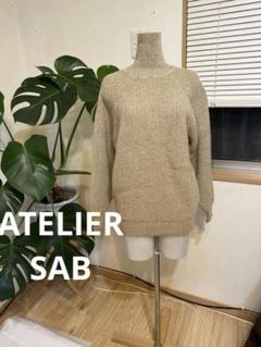 ATELIER SAB メンズ　ベージュ タートルネック ニットセーター