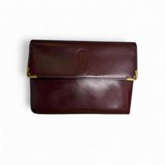 カルティエ Cartier マストライン クラッチバッグ カーフレザー ボルドー
