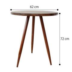 モダン 直径60cm 赤いクルミの北欧風丸テーブル 高さ72cm