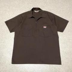 90s USA製 ベンデイビズ ハーフジップ ワークシャツ ブラウン