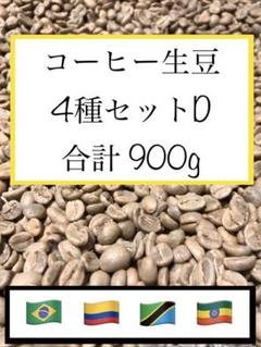 コーヒー生豆 4種セットD 計900g(225g×4種類)
