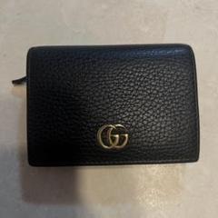 GUCCI グッチ　ブラック レザー 二つ折り財布456126 美品 ミニ財布 Amazon | [グッチ] Petite Marmont 二つ折り財布 456126 CAO0G
