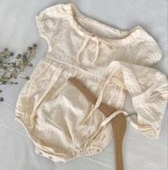 【人気!在庫1点限り!早い者勝ち】新品未使用 韓国子供服 ドット柄ロンパース