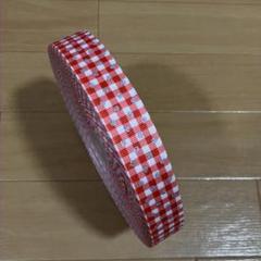 グログランリボン ドット＆チェック　赤