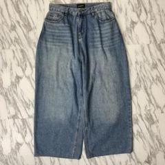 MASONPRINCE　スーパーバギーデニムパンツ 2 レザーパッチ 加工
