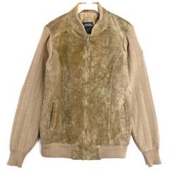 美品　グランサッソ　現行　ムートンジャケット　ブルゾン　ニット　レザー切替　肉厚 m97812333365_1.jpg?1675926315