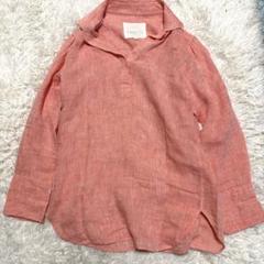 美品 23区 × LIBECO リネンスキッパーシャツ L サーモンピンク 美品 23区 × LIBECO リネンスキッパーシャツ L サーモンピンク
