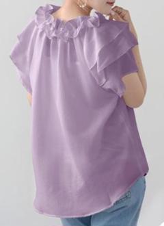メルカリ最安値❣️ ESTNATION⭐️パープル裾フリルブラウス 新品未使用品】裾フリル ブラウス ネイビー - メルカリ