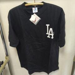 新品未使用　Majestic LA　ドジャース　ロゴ Tシャツ XL 黒のサムネイル
