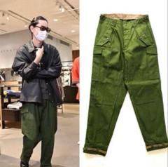 【裾ベルトあり】スウェーデン軍M59 前期パンツ カーゴパンツ C50サイズ 70s スウェーデン軍 M-59 カーゴパンツ 裾ベルト付き デッドストック