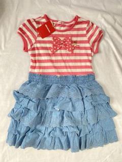新品　ミキハウス 半袖ワンピース ピンク・青　リーナちゃん