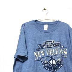 トランペット NEW ORLEANS GILDAN ギルダン　青 Tシャツ