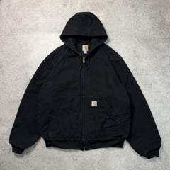 【極美品・USA製】カーハート ダック地 アクティブジャケット ブラック L Carhartt カーハート アクティブジャケット ブラックダック【L